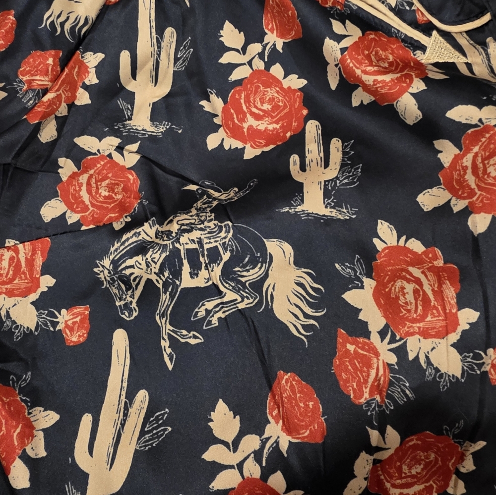 NWT Rodeo Quincy Ride Sally Ride Pearl Snap Button Up XL - Picture 5 of 5
